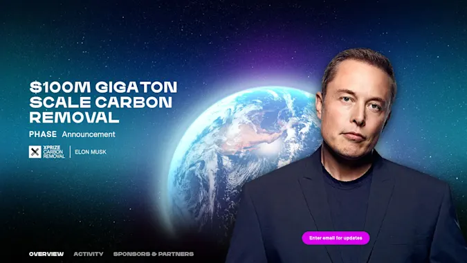 Promotional graphic for the $100M Gigaton Scale Carbon Removal XPRIZE