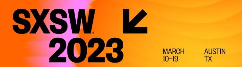 The SXSW 2023 logo with the dates March 10-19 and Austin, TX