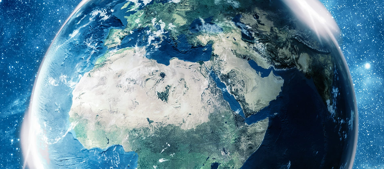 The Earth seen from space, with Africa and Europe in view