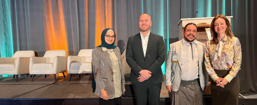 Zainab Gilani, Erik Funkhouser, Guido Nunez-Mujica and Dr. Leslie Dewan on stage at Cleantech Forum North America