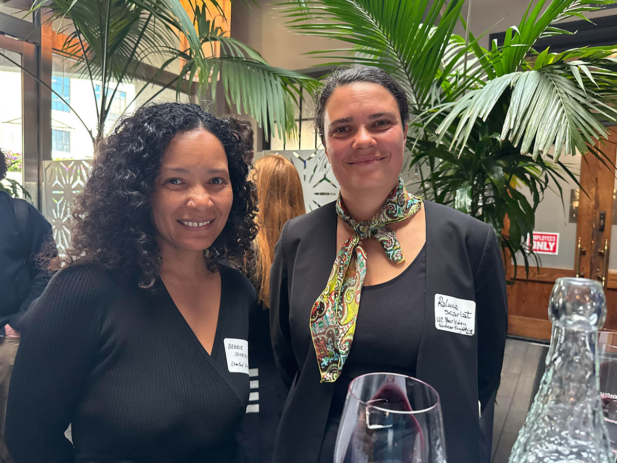 Guests in conversation at the Anthropocene Institute and Stand Up for Nuclear dinner during SF Climate Week